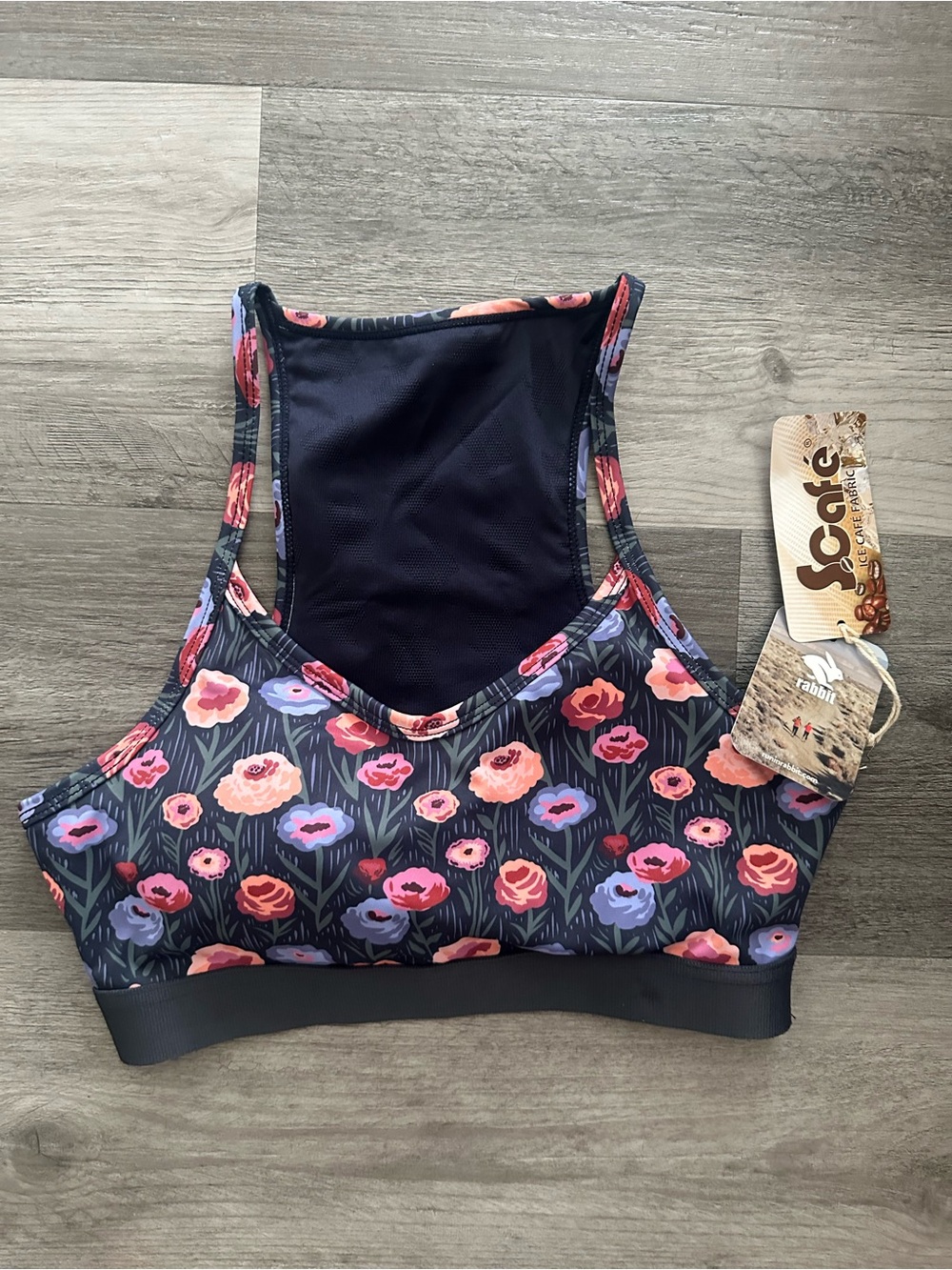 NWT Rabbit Running Strappy Pocket Bra - Eclipse Poppy Women’s Small